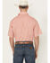 Image #4 - Wrangler Men's Plaid Print Short Sleeve Pearl Snap Western Shirt, Orange, hi-res