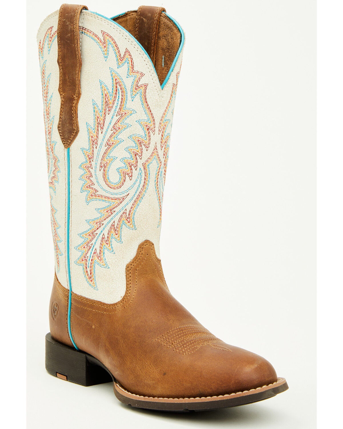 Ariat Women's Round Up StretchFit Performance Western Boots - Round Toe, Beige, hi-res