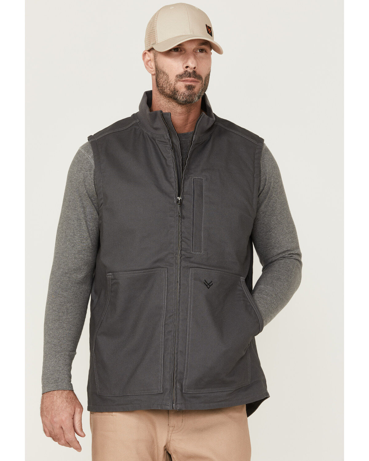 Image #1 - Hawx Men's Pro Zip-Front Insulated Work Vest, Charcoal, hi-res