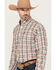 Image #2 - Cinch Men's Plaid Print Long Sleeve Button-Down Western Shirt, Cream, hi-res