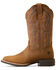 Image #2 - Ariat Women's Hybrid Ranchwork Distressed Western Boots - Broad Square Toe, Brown, hi-res