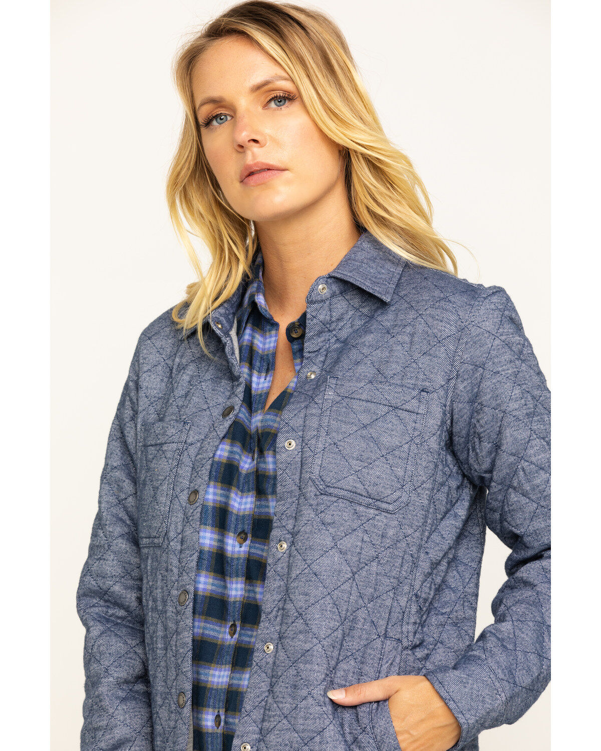 Dickies Womens Quilted Flannel Shirt Jacket