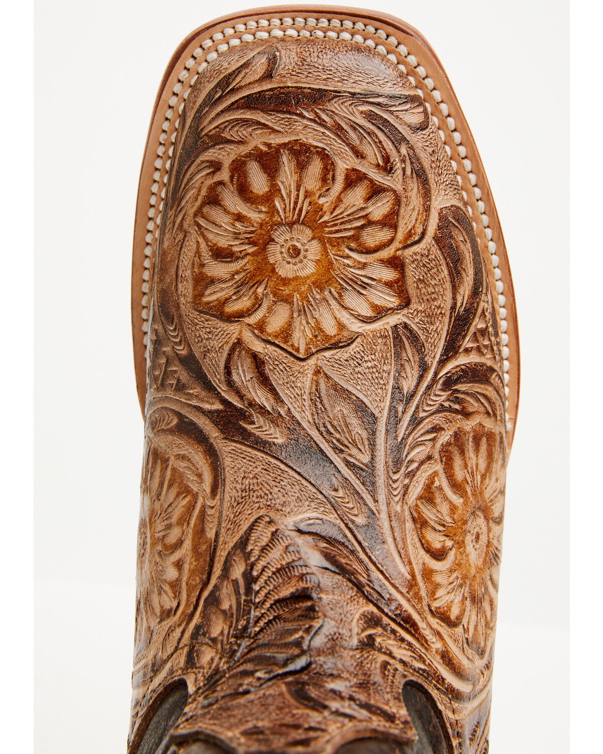 Image #6 - Tanner Mark Women's Jungle Tooled Tall Western Boots - Broad Square Toe, Brown, hi-res