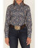 Image #3 - Roper Women's Paisley Print Long Sleeve Snap Western Shirt, Blue, hi-res