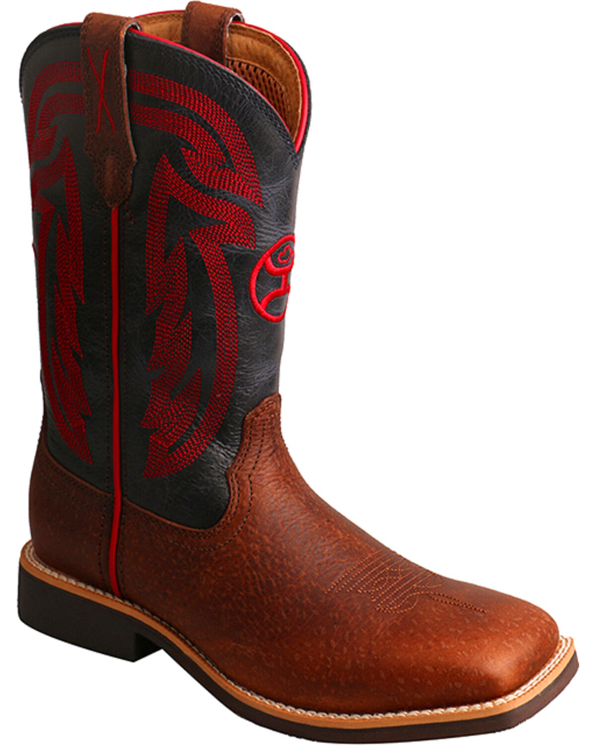 Image #1 - Hooey by Twisted X Youth Boys' Brown with Red Embroidery Boots - Square Toe , , hi-res