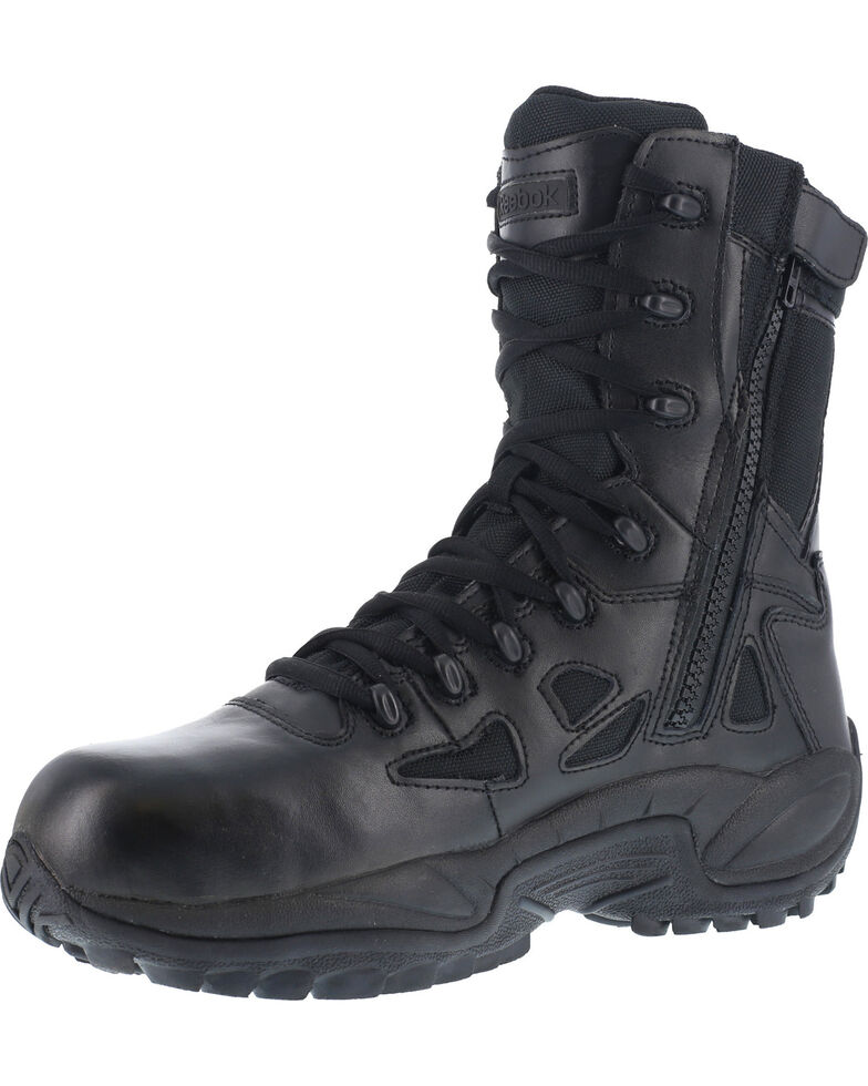 reebok stealth composite toe side zipper boots