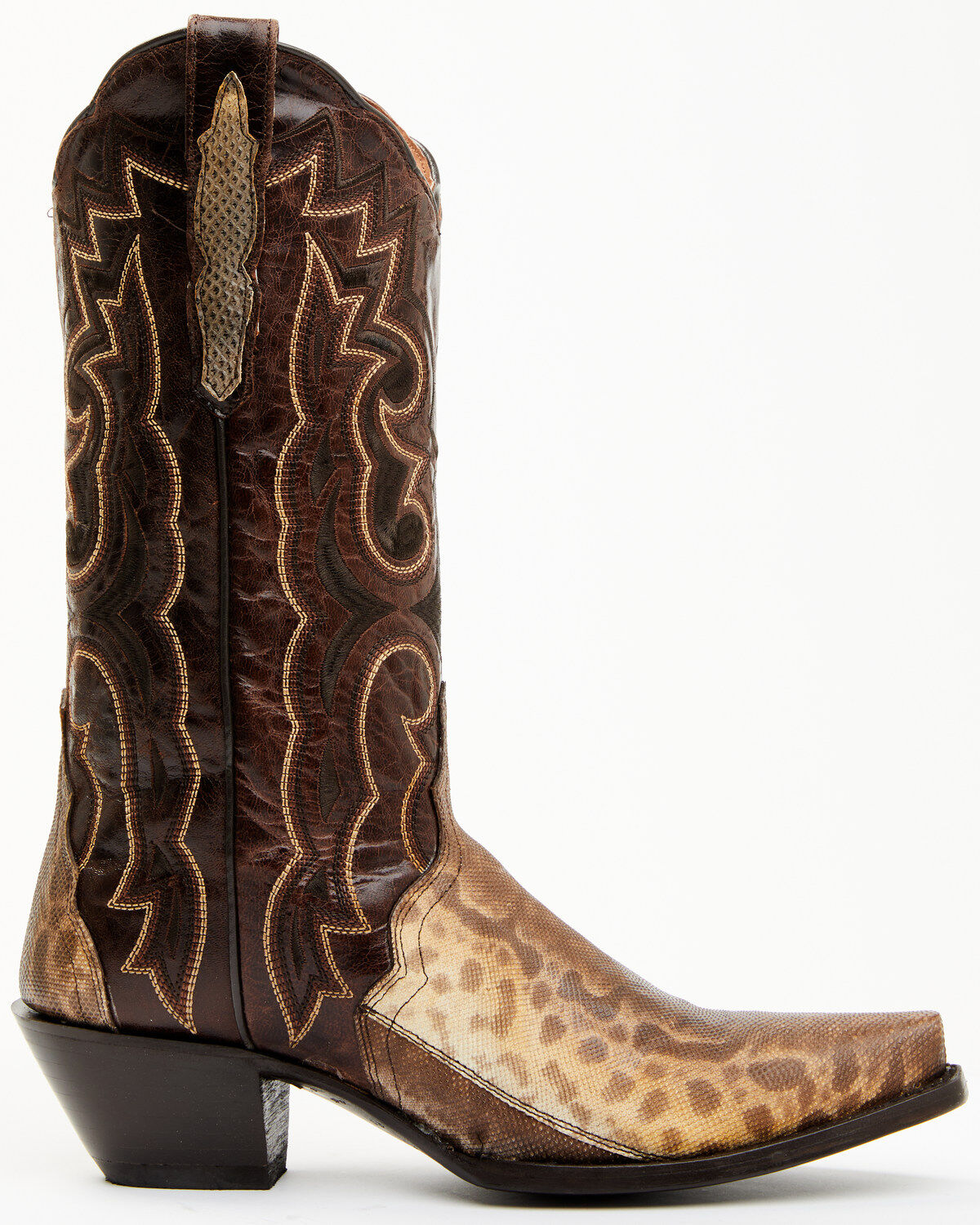 Image #2 - Dan Post Women's Karung Exotic Snake Western Boots - Snip Toe, Brown, hi-res