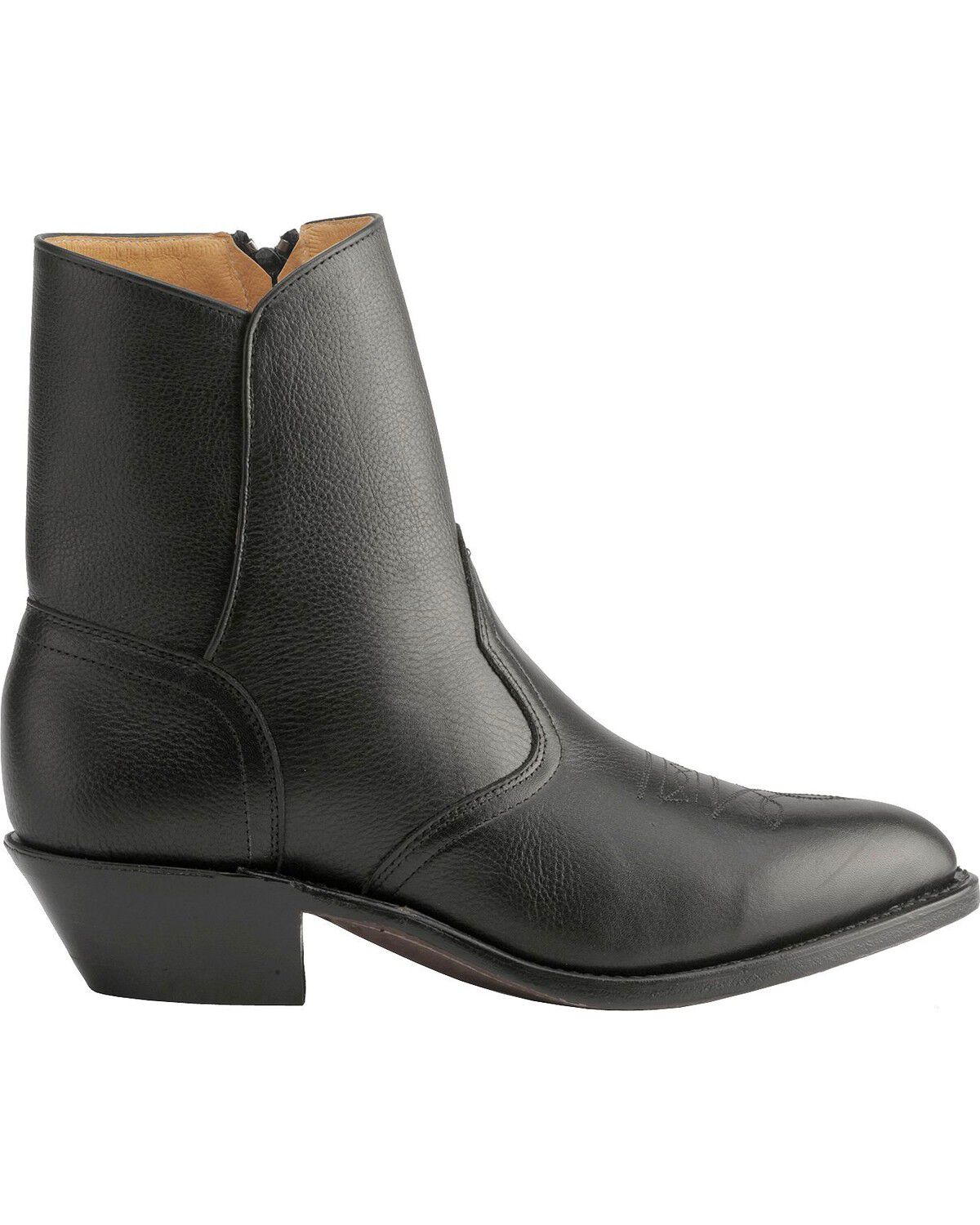 Image #2 - Boulet Men's Zipper Western Boots - Round Toe, Black, hi-res