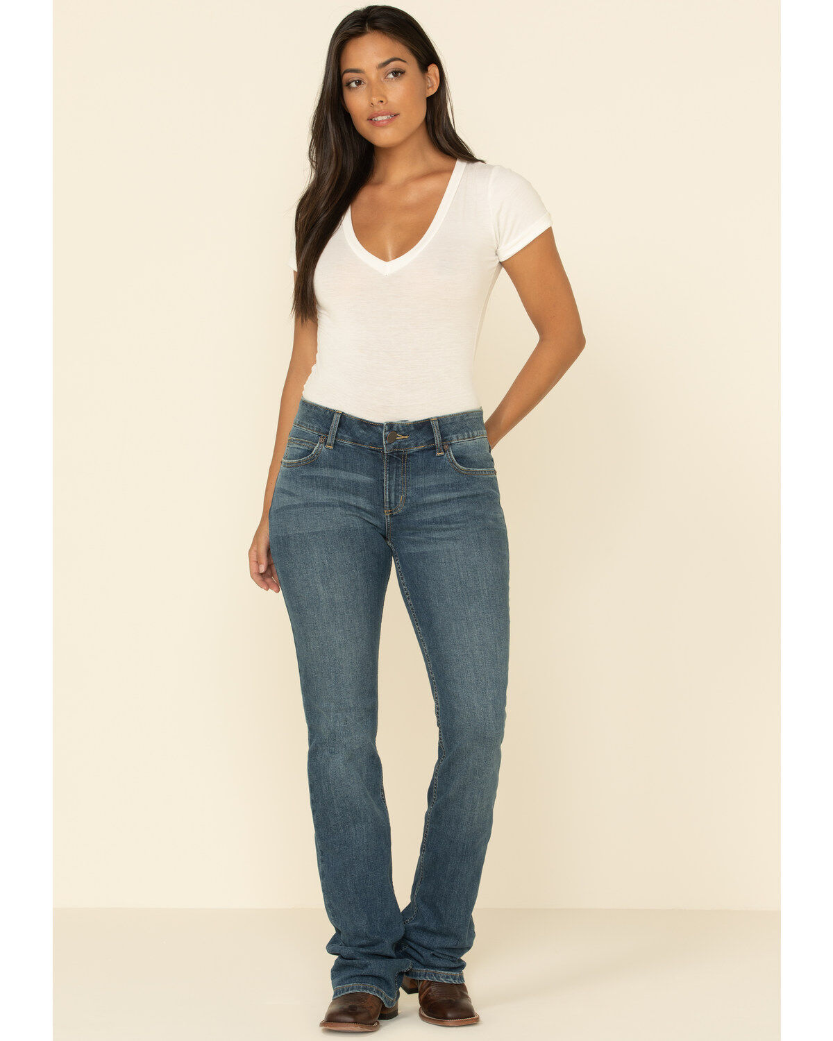 wranglers white washed bootcut jeans