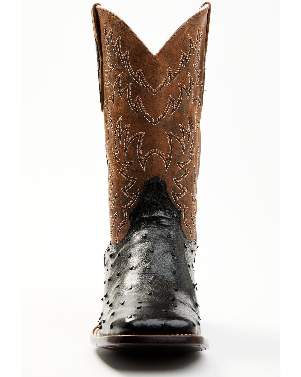 Image #4 - Cody James Men's Saddle Black Full-Quill Ostrich Exotic Western Boots - Broad Square Toe, Black, hi-res
