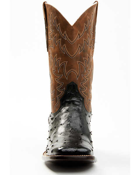 Image #4 - Cody James Men's Saddle Black Full-Quill Ostrich Exotic Western Boots - Broad Square Toe , Black, hi-res