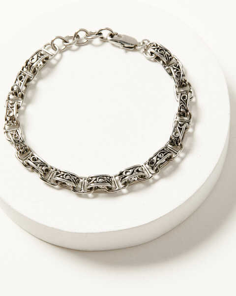 Cody James Men's Scroll Link Chain Bracelet, Silver, hi-res
