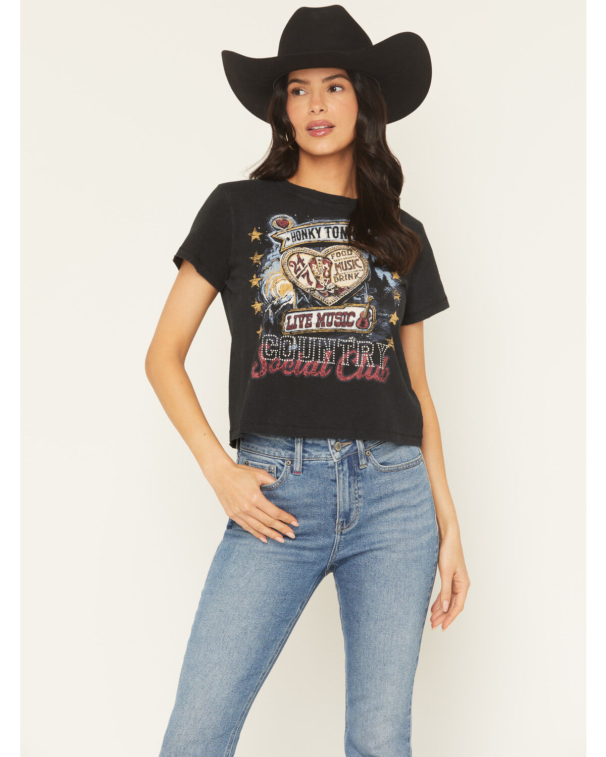 Image #2 - Idyllwind Women's Honky Tonk Country Short Sleeve Graphic Tee, Black, hi-res