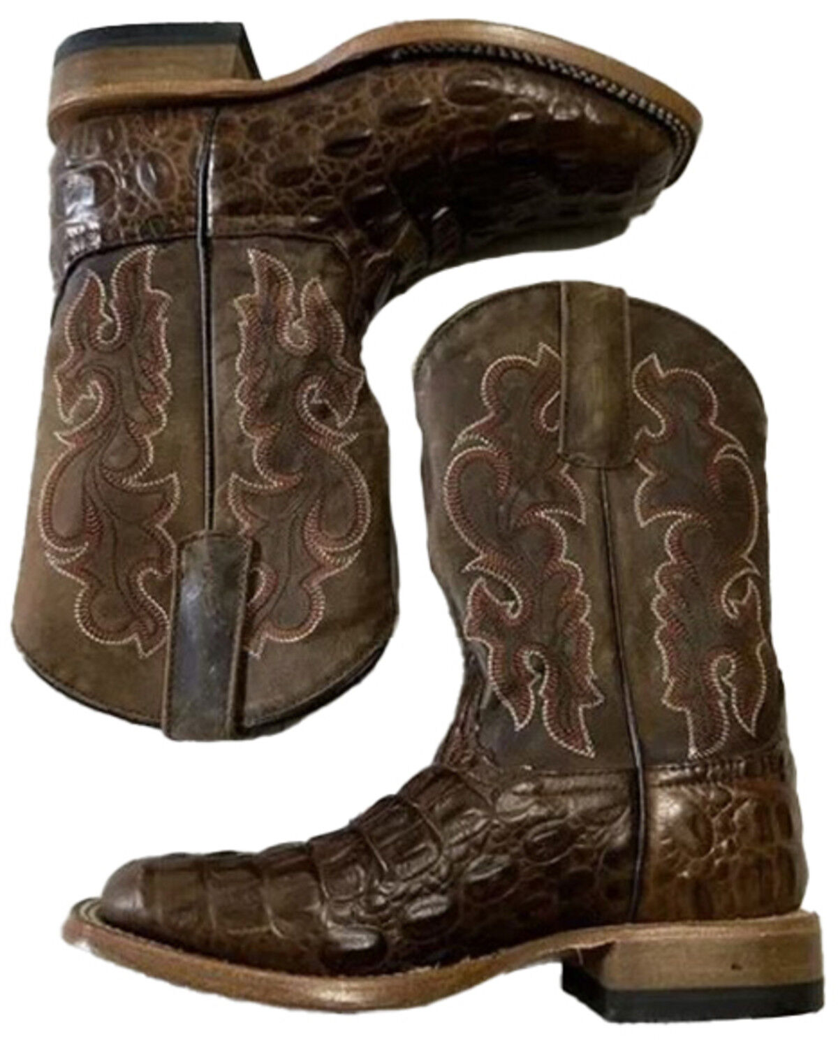 Horse Power Boys' Nile Croc Print Western Boots - Square Toe
