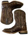 Image #2 - Horse Power Boys' Nile Croc Print Western Boots - Square Toe, Chocolate, hi-res