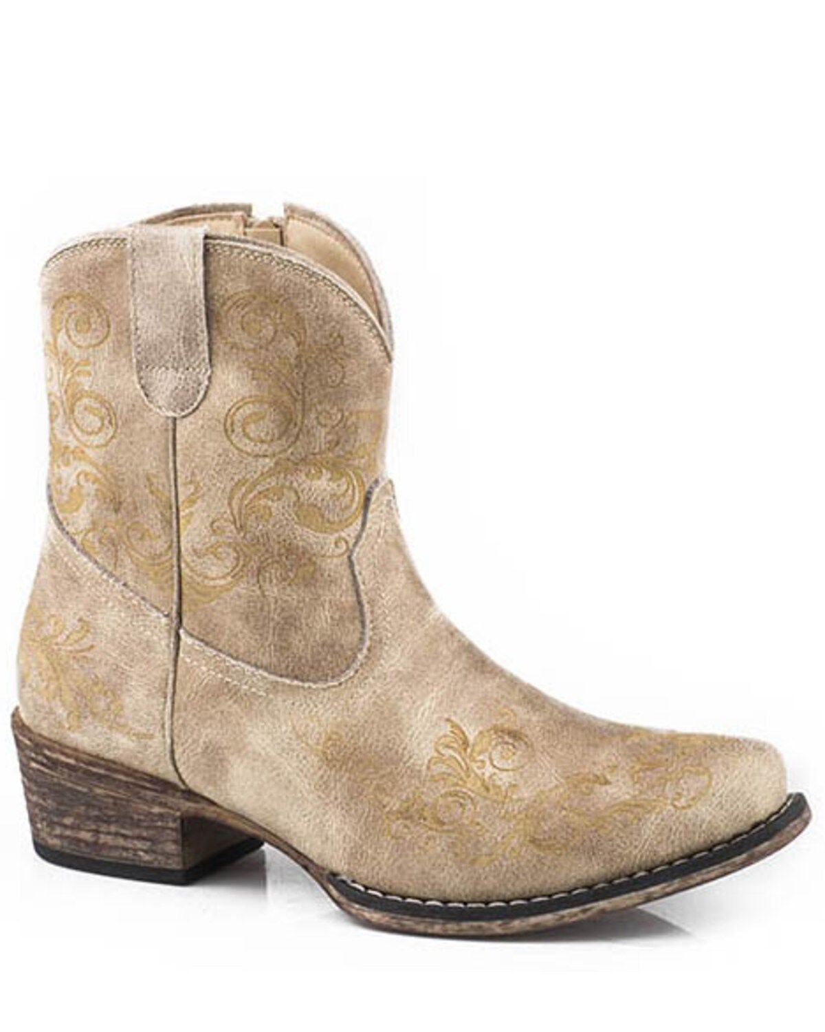 Roper Women's Short Stuff Fashion Booties - Snip Toe, Tan, hi-res