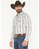 Image #2 - Cowboy Hardware Men's Medallion Print Long Sleeve Snap Stretch Western Shirt, White, hi-res