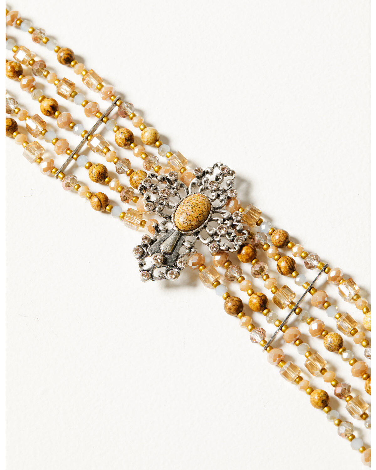 Image #2 - Shyanne Women's Champagne Chateau Cross Choker Necklace, Silver, hi-res