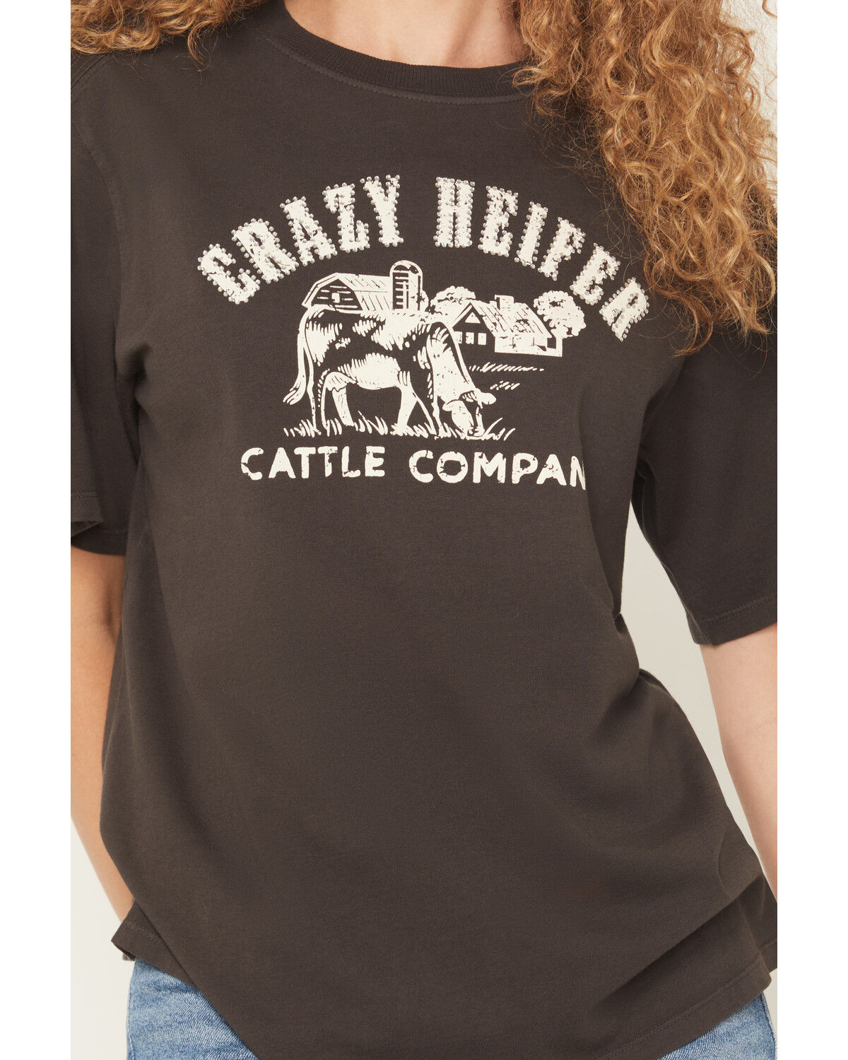 Image #3 - Idyllwind Women's Crazy Heifer Short Sleeve Boyfriend Graphic Tee, Black, hi-res