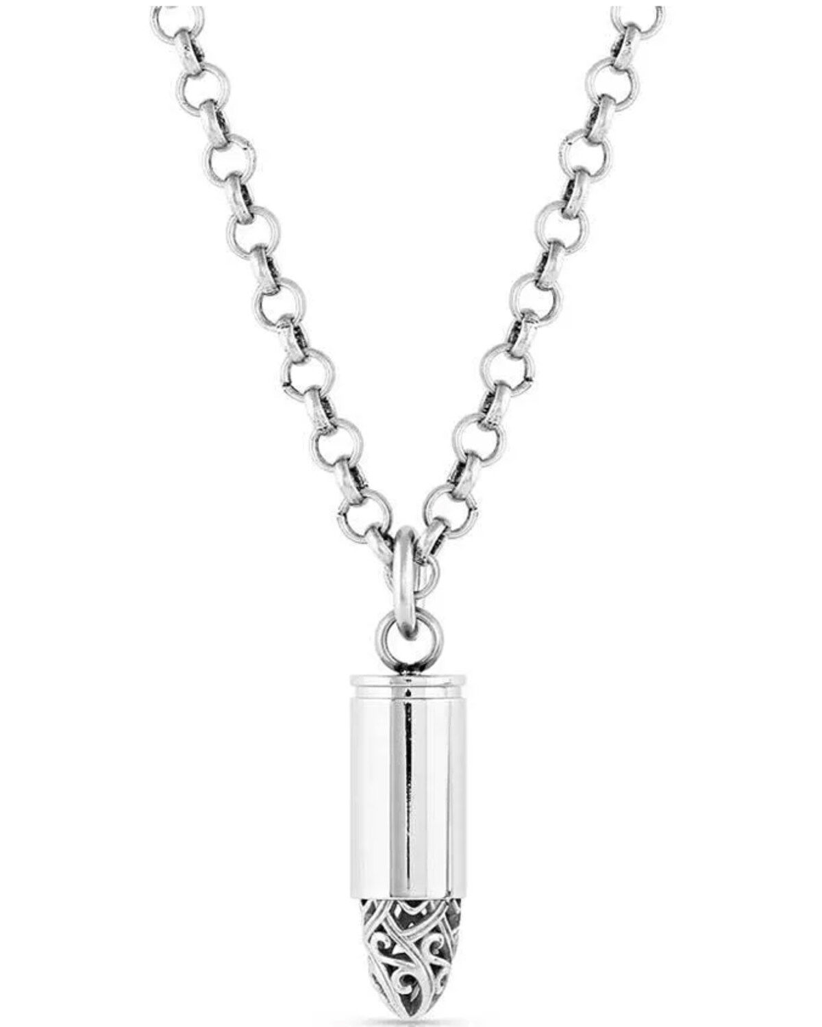 Image #2 - Montana Silversmiths One Filigree Shot Bullet Necklace, Silver, hi-res
