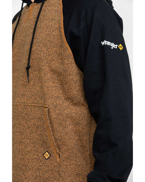 Wrangler Men's FR Contrast Hooded Work Sweatshirt  , Brown, hi-res