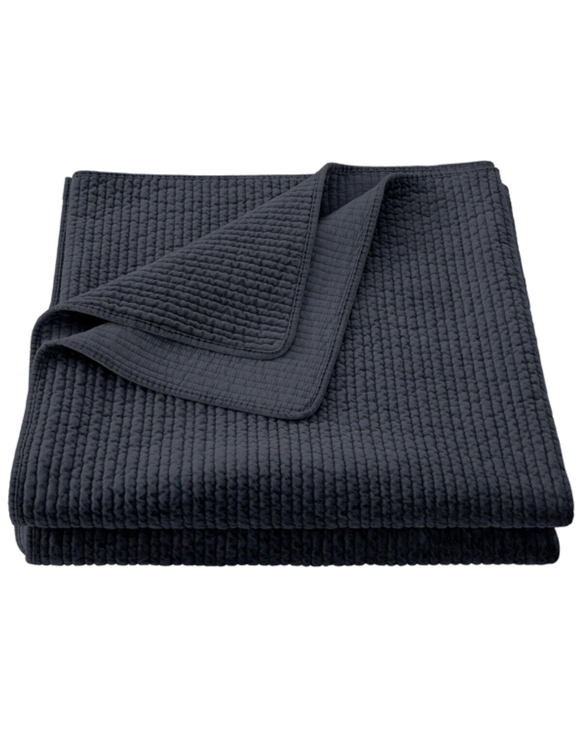 Image #3 - HiEnd Accents Navy Stonewashed Cotton & Velvet 3-Piece Full/Queen Quilt Set, Navy, hi-res
