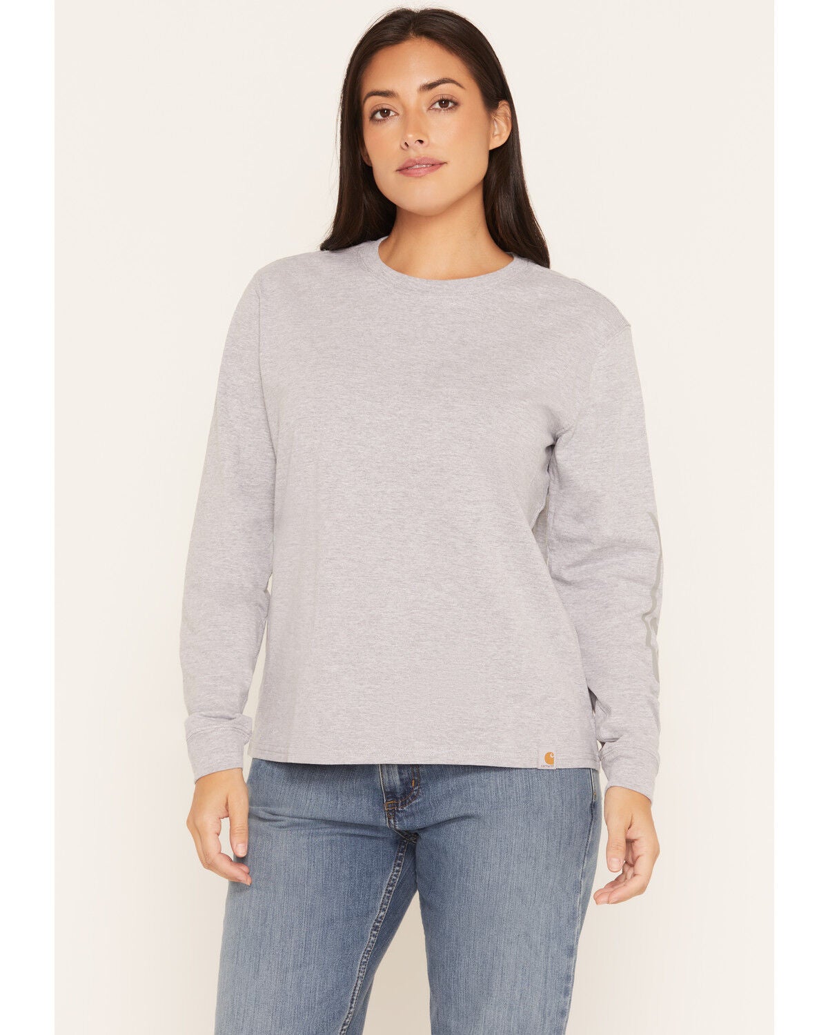 Carhartt Women's Irvine Loose Long Sleeve Work Shirt, Heather Grey, hi-res