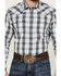Image #3 - Wrangler Retro Men's Premium Plaid Print Long Sleeve Snap Western Shirt, Blue, hi-res