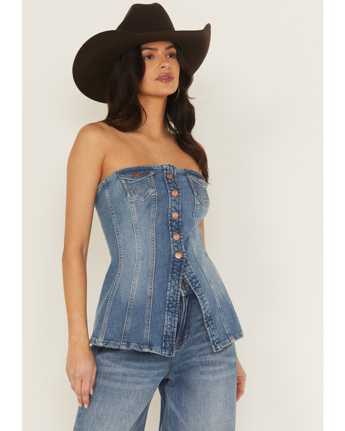 Image #1 - Wrangler Women's Denim Bustier, , hi-res