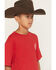 Image #3 - Ariat Boys' Boot Barn Exclusive Etched Bison Flag Short Sleeve Graphic T-Shirt, Red, hi-res
