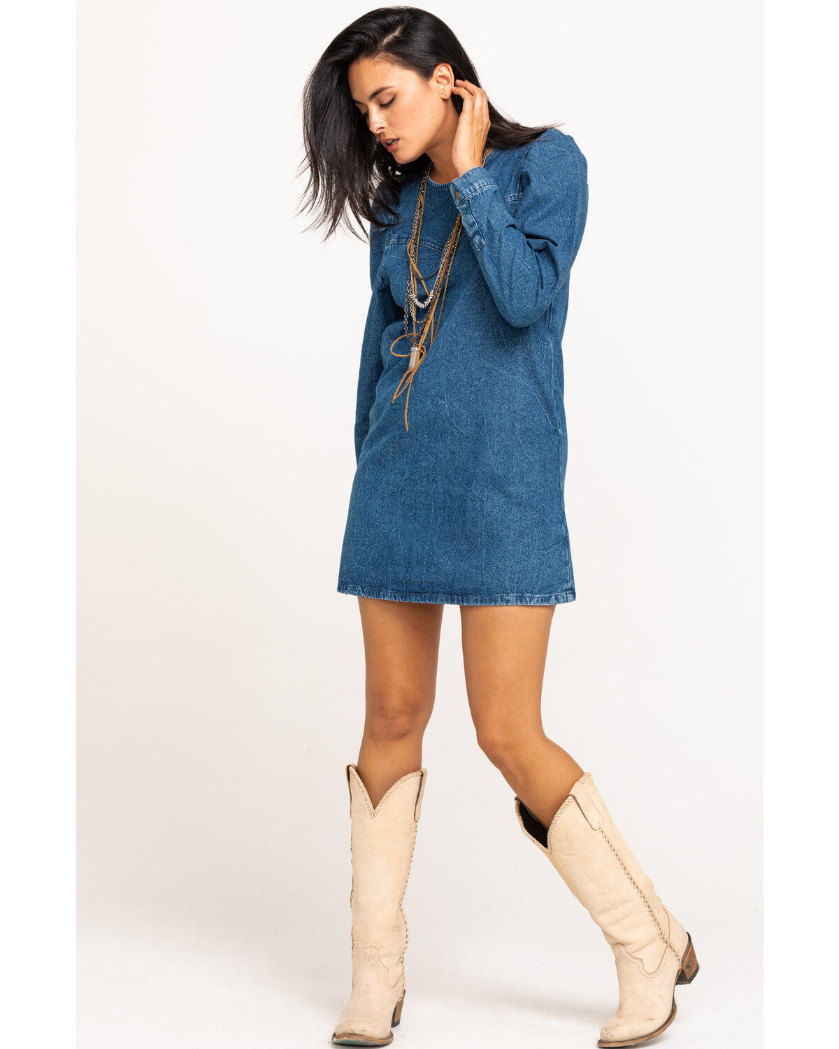 free people denim dress