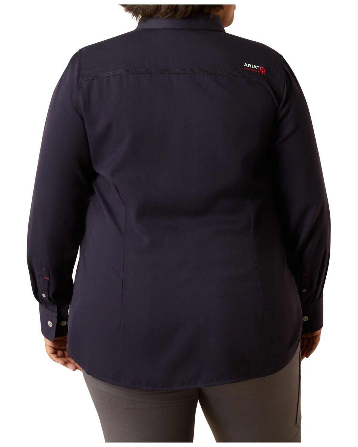 Image #2 - Ariat Women's FR Inherent Long Sleeve Button-Down Work Shirt - Plus, Navy, hi-res