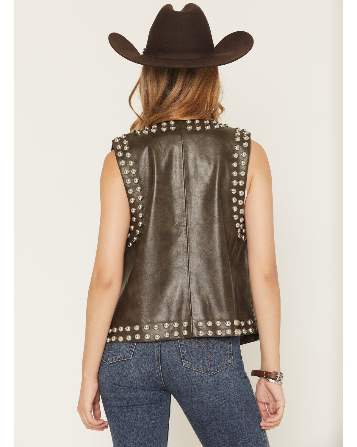 Image #4 - Fornia Women's Studded Vest, Chocolate, hi-res