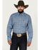 Image #1 - George Strait by Wrangler Men's Paisley Print Long Sleeve Button-Down Western Shirt, Blue, hi-res