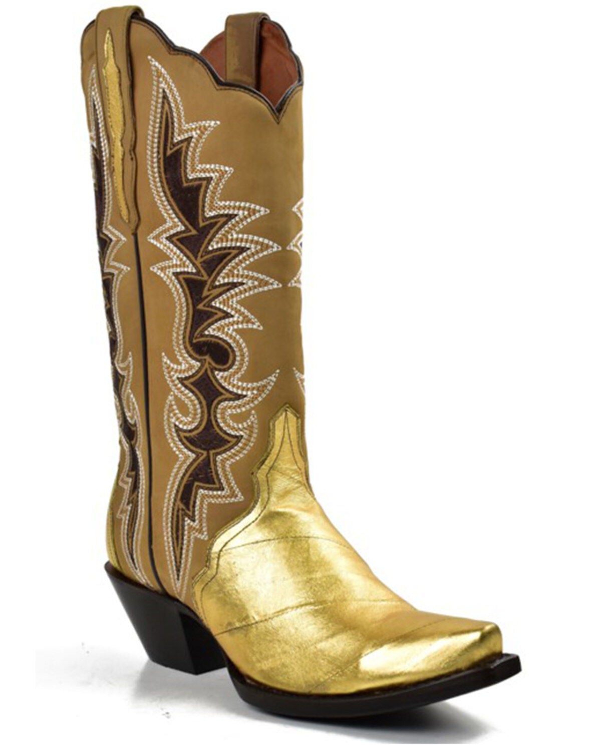 Dan Post Women's Eel Exotic Western Boot - Snip Toe, Gold, hi-res