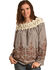 Image #1 - Young Essence Women's Off The Shoulder Embroidered Gingham Top, Brown, hi-res