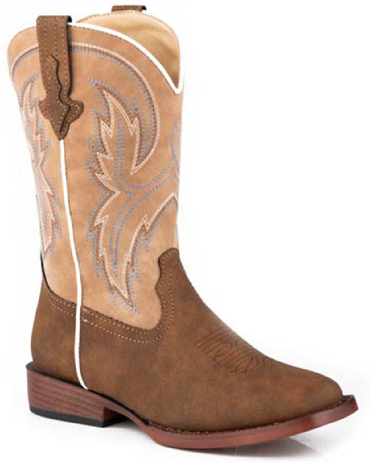 Roper Little Boys' Eastwood Western Boots - Broad Square Toe, Brown, hi-res