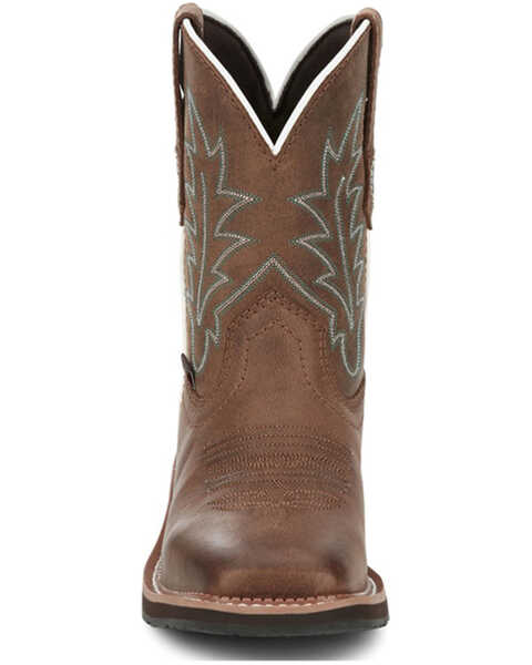 Image #4 - Justin Women's Ema Short Western Boots - Broad Square Toe, Brown, hi-res