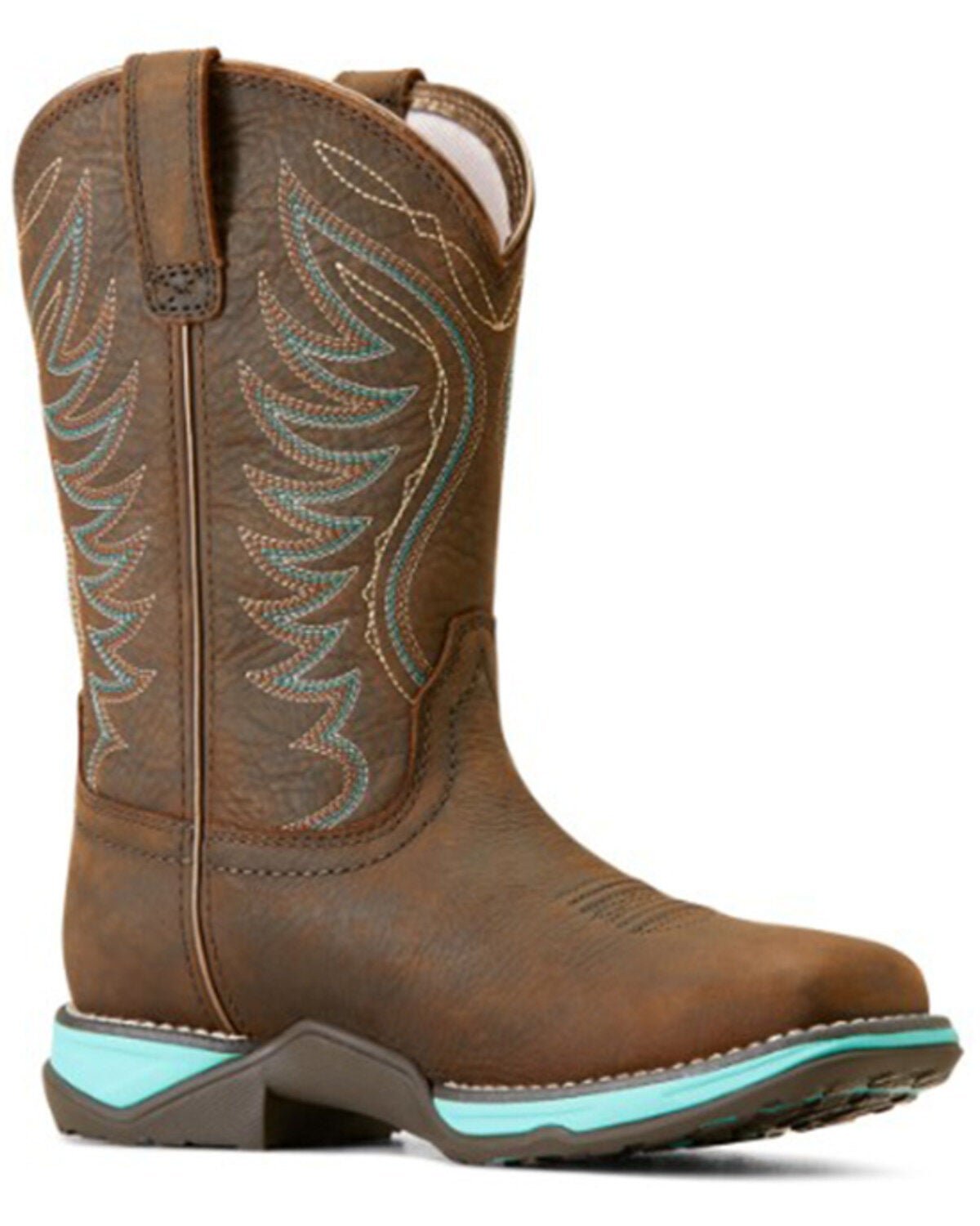 Ariat Women's Anthem Waterproof Western Boots - Broad Square Toe, Brown, hi-res