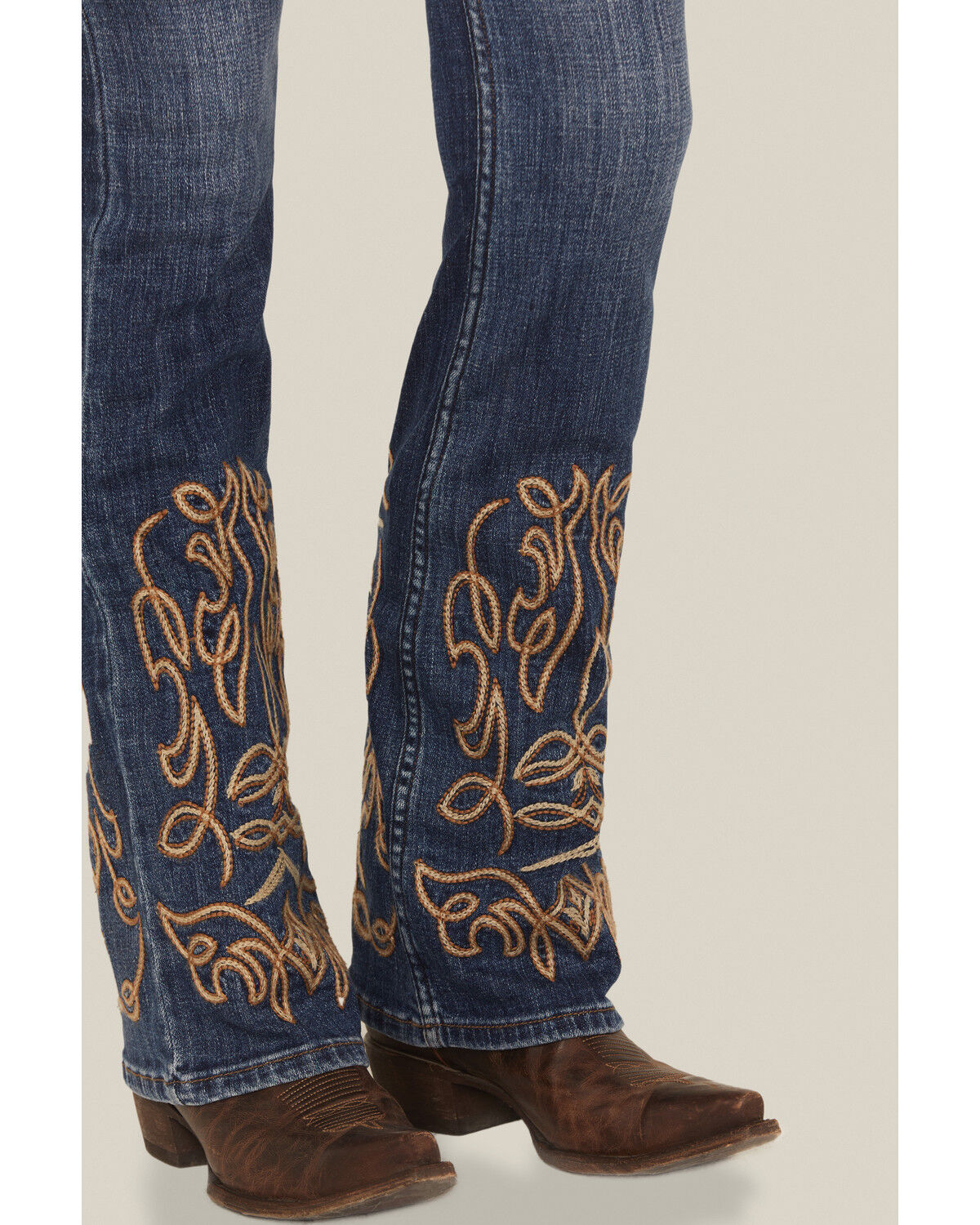 Product Name:  Idyllwind Women's Hawkins Dark Wash Rebel Mid Rise Boot Stitch Super Stretch Denim Jeans