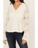 Image #3 - Shyanne Women's Lace Long Sleeve Button-Down Shirt, Off White, hi-res