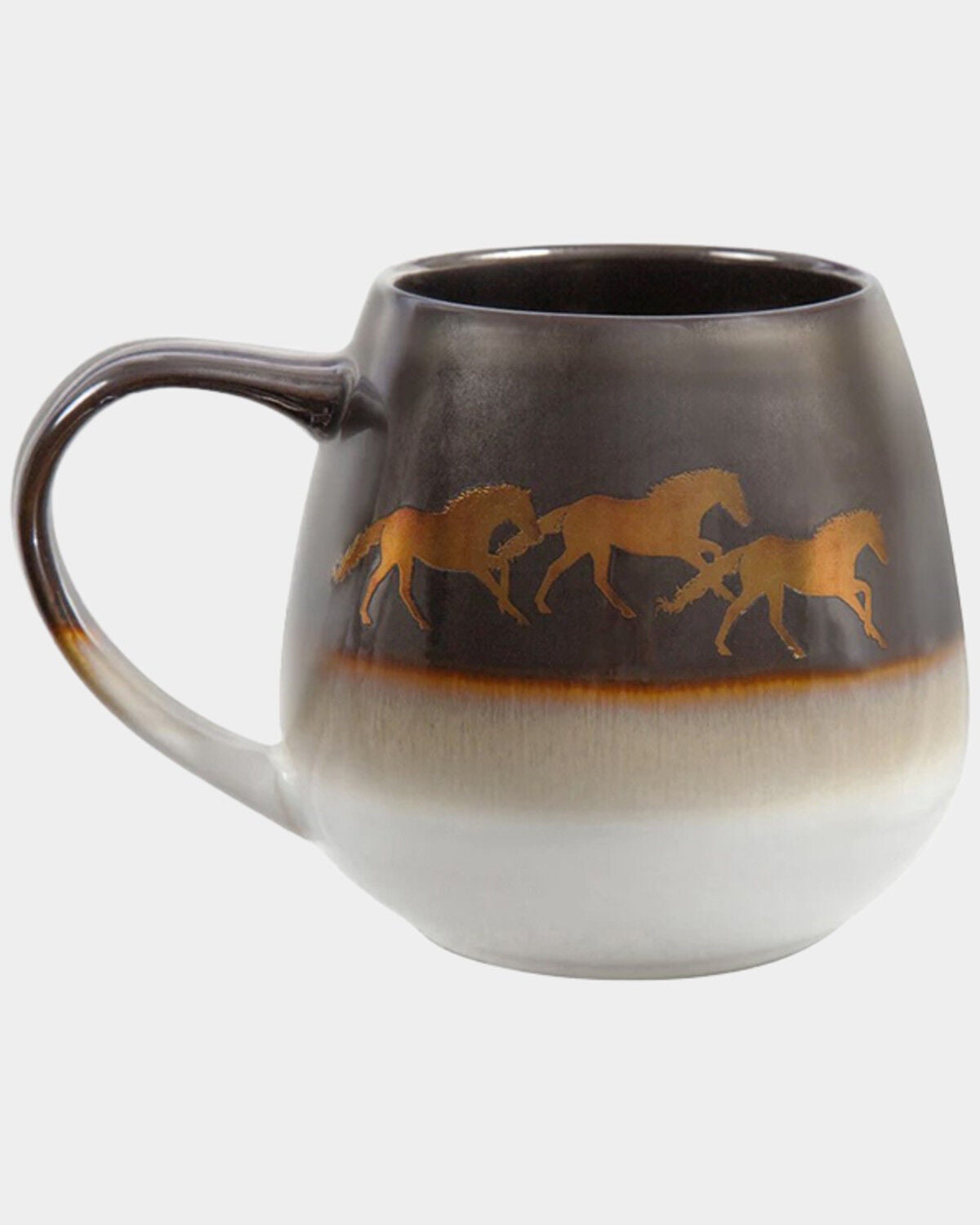 Image #1 - HiEnd Accents Running Remuda Ceramic Mug Set - 4 Piece, Brown, hi-res