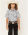 Image #1 - Cody James Boys' Ryder Paisley Print Short Sleeve Snap Western Shirt, Cream, hi-res