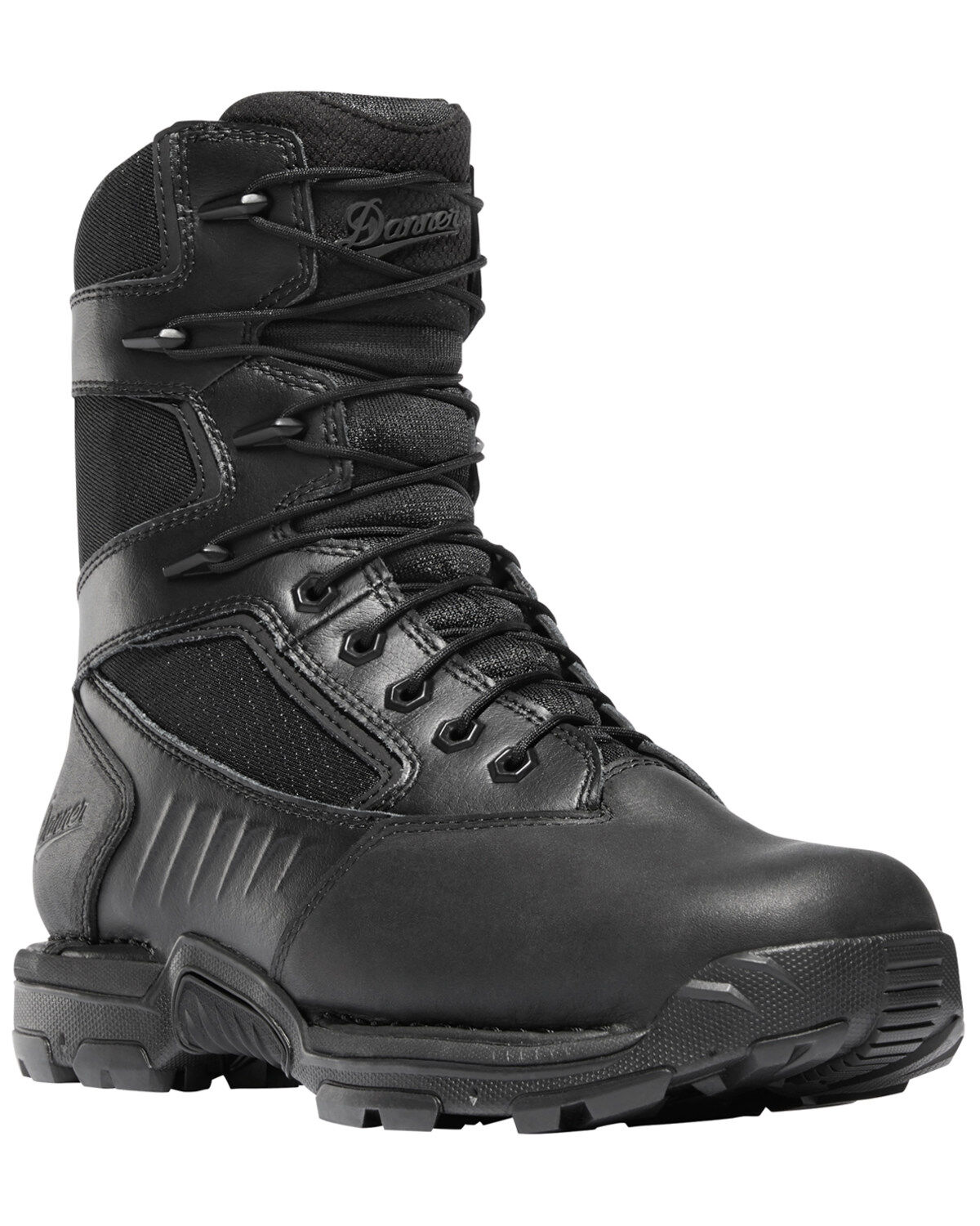 Image #1 - Danner Men's Black Striker Bolt 8" Work Boots - Round Toe, Black, hi-res
