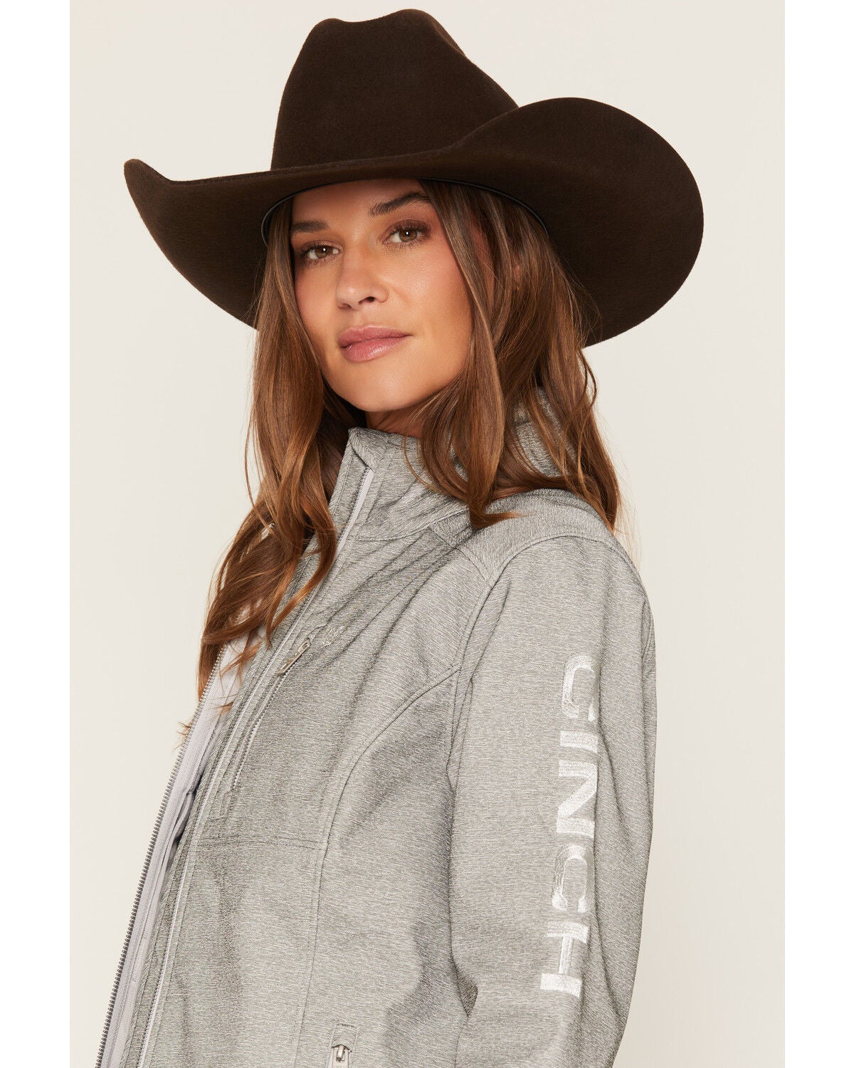 Image #2 - Cinch Women's Concealed Carry Bonded Jacket, Grey, hi-res