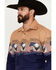 Panhandle Men's We The People Border Long Sleeve Snap Western Shirt , Navy, hi-res