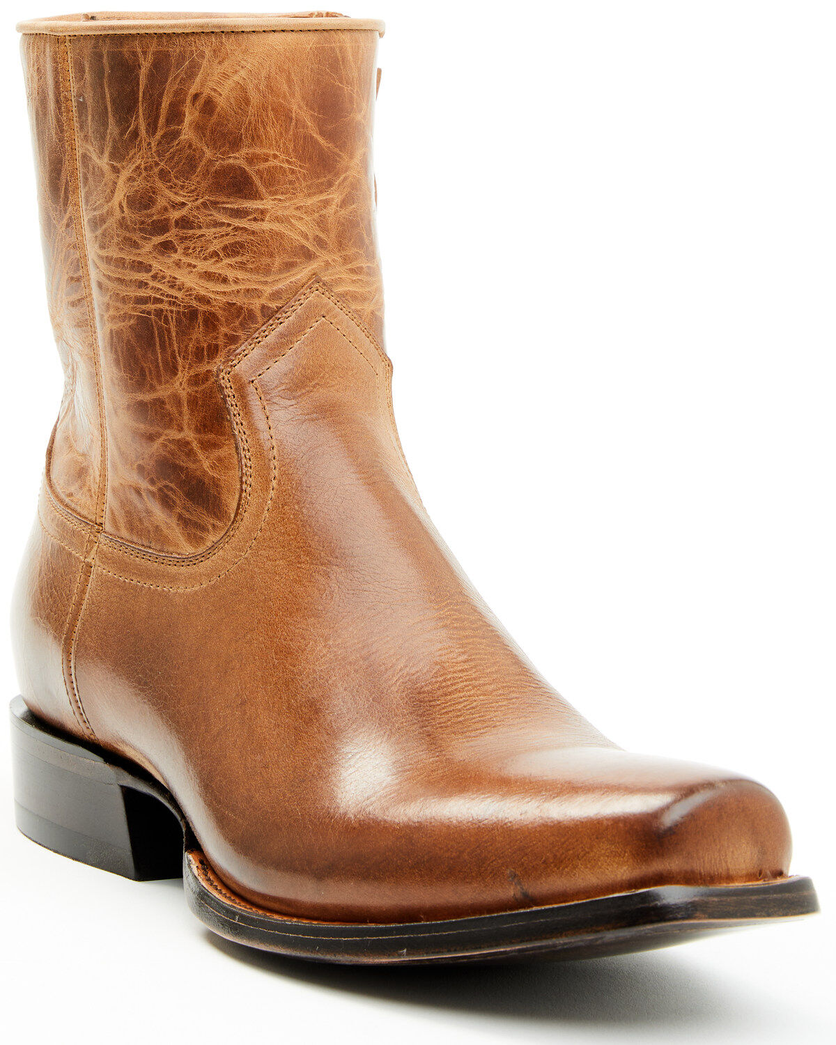 Moonshine Spirit Men's 8" Pancho Zipper Western Boots - Medium Toe, Brown, hi-res