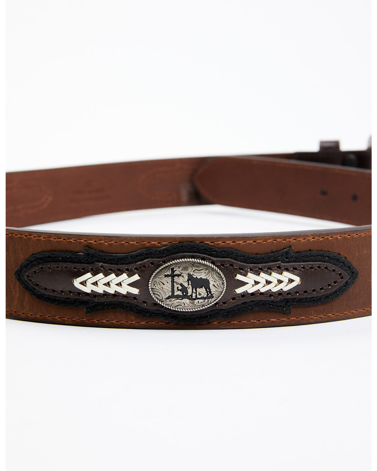 Image #2 - Cody James Men's Praying Cowboy Concho Belt, Brown, hi-res