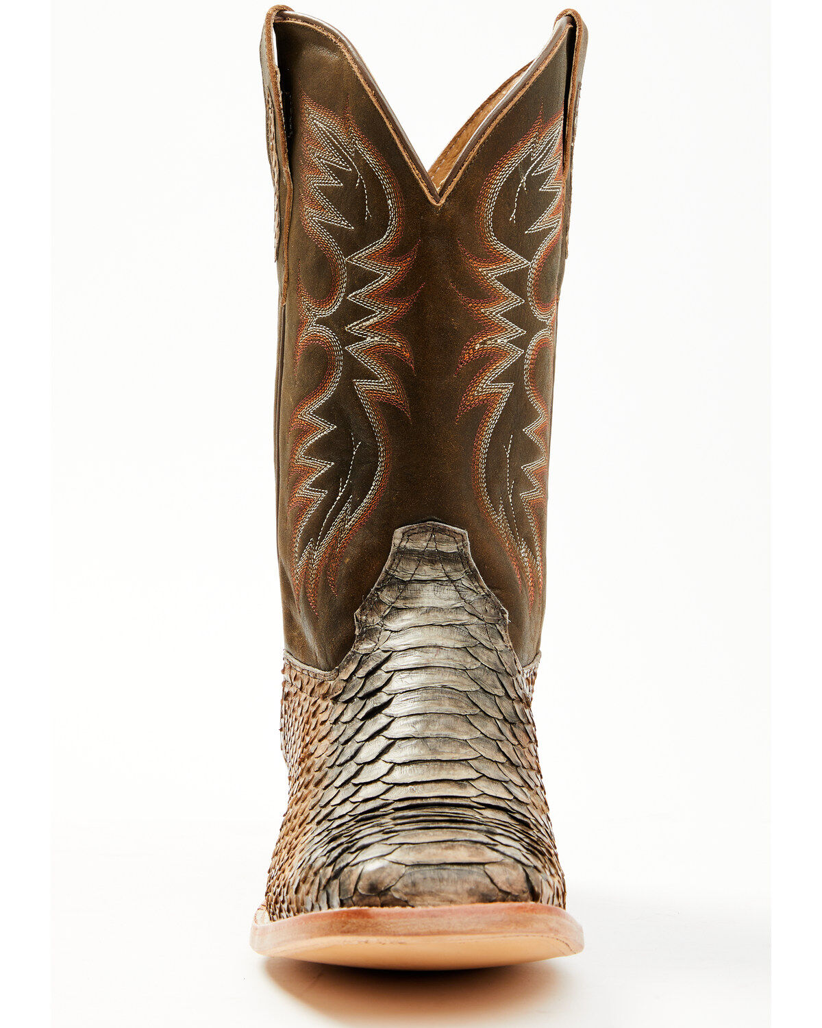 Image #4 - Cody James Men's Python Exotic Western Boots - Broad Square Toe, Brown, hi-res