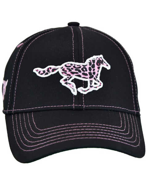 Cowgirl Hardware Girls' Leopard Pony Baseball Cap, Brown, hi-res